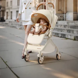 Premium Foldable 3 in 1 Baby Stroller with Car Seat Lightweight Aluminum Frame Portable Durable Pushchair for Kids