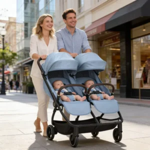 Premium Foldable Compact Double Seat Infant Toddler Carrycot Carriage Pushchair 2 in 1 Newborn Pram Travel Twins Baby Stroller