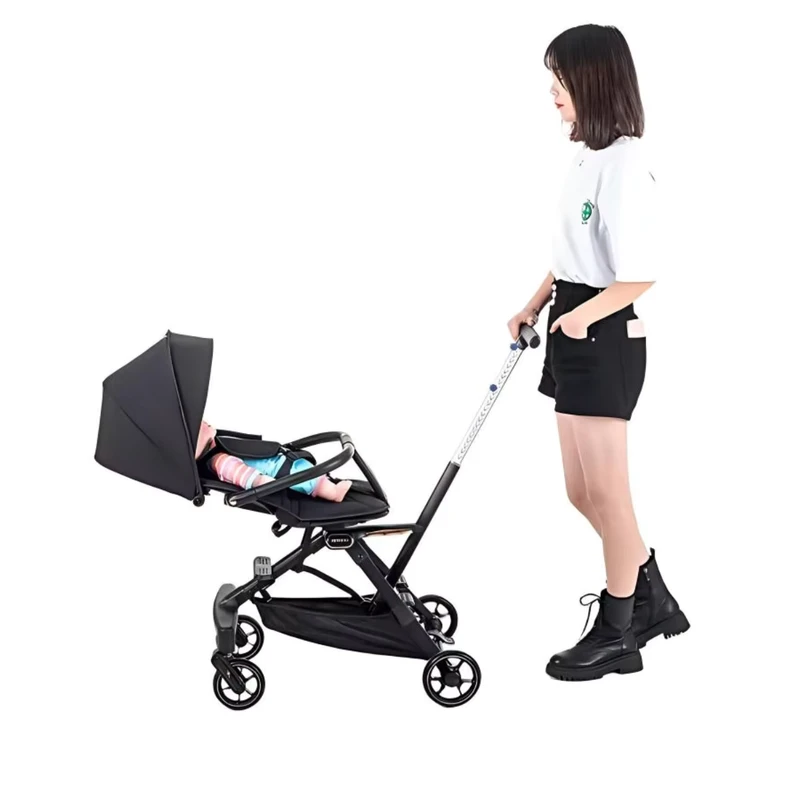 Premium Outdoor Baby Stroller with Aluminium Alloy Structure and Soft Cotton Liner for Infants