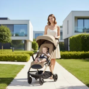 Premium Sturdy Auto Folding Pushchair Carrycot Kids Infant Toddler Carriage Car Seat Newborn Pram 3 in 1 Travel Baby Stroller