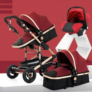 Premium Twin Baby Stroller with Adjustable Push Handle Safety Basket 5 Point Harness 360 Wheels Foldable Plastic & Metal Frame