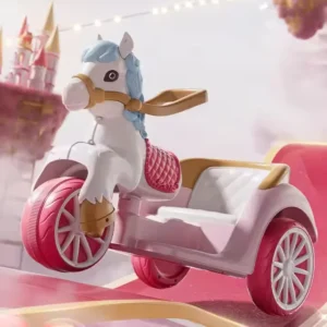 Princess Theme 3 Wheel Carriage Electric Pink Ride on Toy Car for Girl Kids with Remote Control