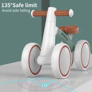Princess White Light Wheel Baby Balance Bike 1 Year Old Girl’s 1st Birthday Gift Ride Toys for Toddler Walker