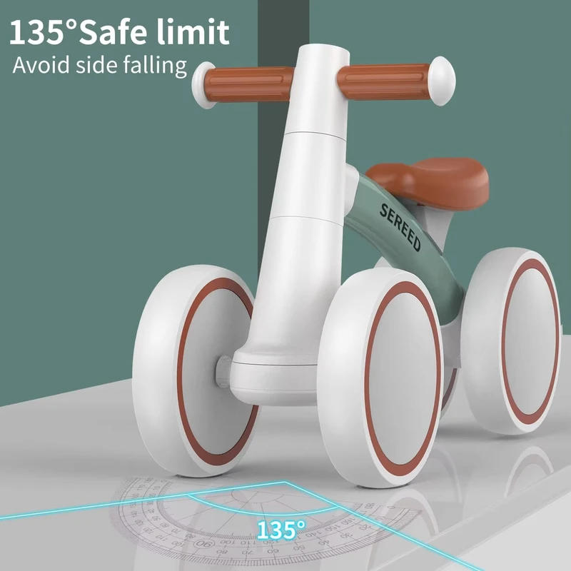 Princess White Light Wheel Baby Balance Bike 1 Year Old Girl's 1st Birthday Gift Ride Toys for Toddler Walker