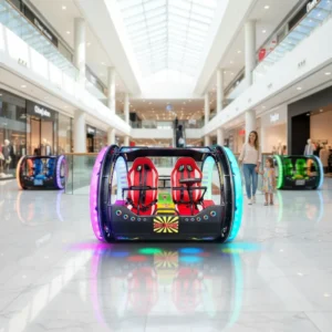 Professional Rolling Car Amusement Equipment 360 Rotation Happy Car For Shopping Malls Kids And Parents Double Player Fun Ride