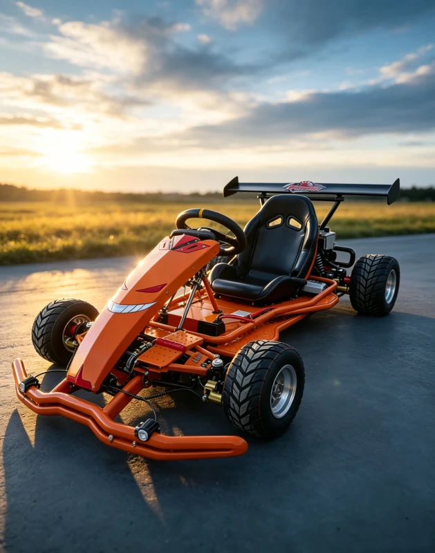 Professional Single Seat Electric Go Kart for Outdoor Use Optional Hand Brake Rear Wing Motor Chain Drive Drift Kart 120km h