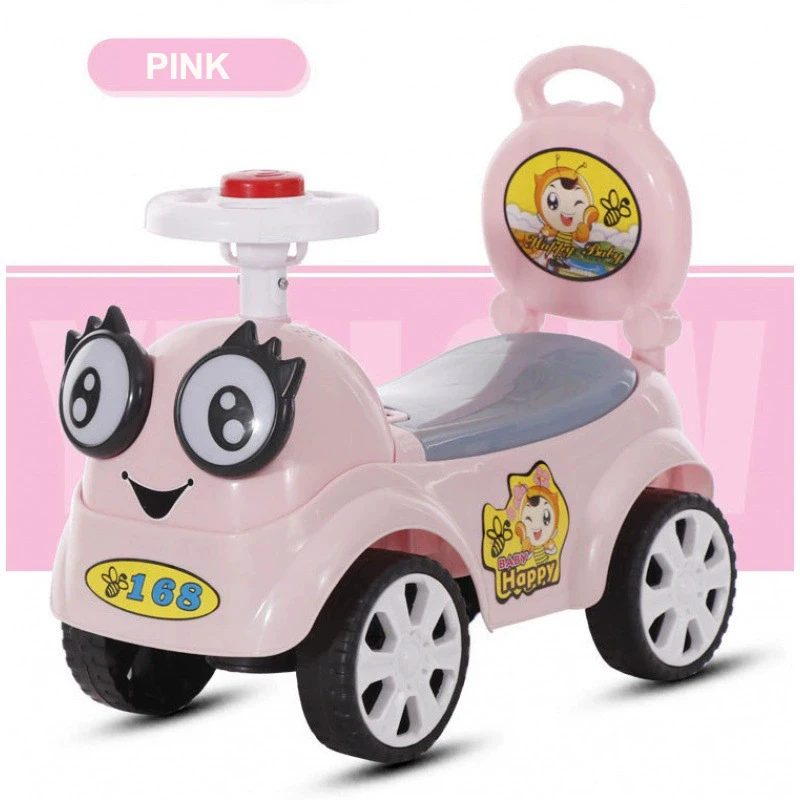 Promotion Gift New Cartoon Kids Slide Baby Walker Ride on Car with Steering Wheel Plastic 2 to 4 Years Durable Safe