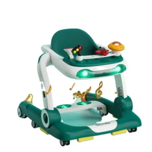 Purorigin Foldable Baby Walker with Wheels and Seat Anti O-leg Multi-function Hand-push Walker U-shaped Walker with Music Toys