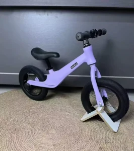 Purple 12-Inch Aluminium Frame Balance Bike with Wide Rubber Tires 75kg Load Capacity & Adjustable Height for Toddler Exercise