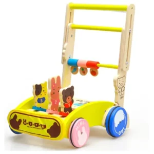 Push Along Multifunction Educational Baby Toy Stroller Wood Baby Walker