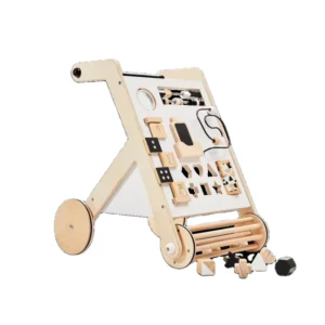 Push and Pull Early Education Toy Learning Toy Baby Sensory Walker Wooden Activity Baby Walker for 6 Months 3 Years