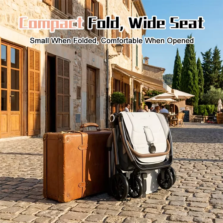 Q7 Auto Folding Baby Stroller Logo & Color Options Cabin Travel Stroller Newborn & Infant Friendly