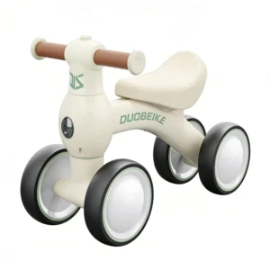 Quiet 4-Wheel Kids Balance Bike No-Pedal Baby Ride-On Toy Kids Push Walker Glider Bike Soft Seat 1-3Y Gift