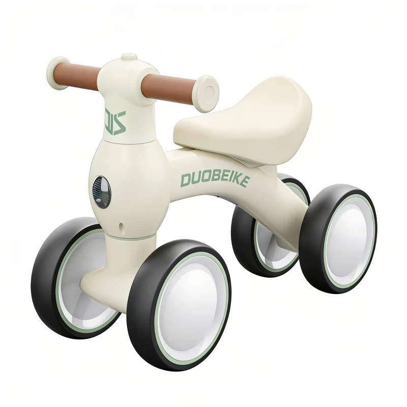 Quiet 4-Wheel Kids Balance Bike No-Pedal Baby Ride-On Toy Kids Push Walker Glider Bike Soft Seat 1-3Y Gift