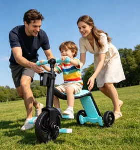 RHS SCT81 Hi Q Plastic 3 in 1 Kids Scooter Seat 3 Wheel Kick Tricycle Children Balance Bike