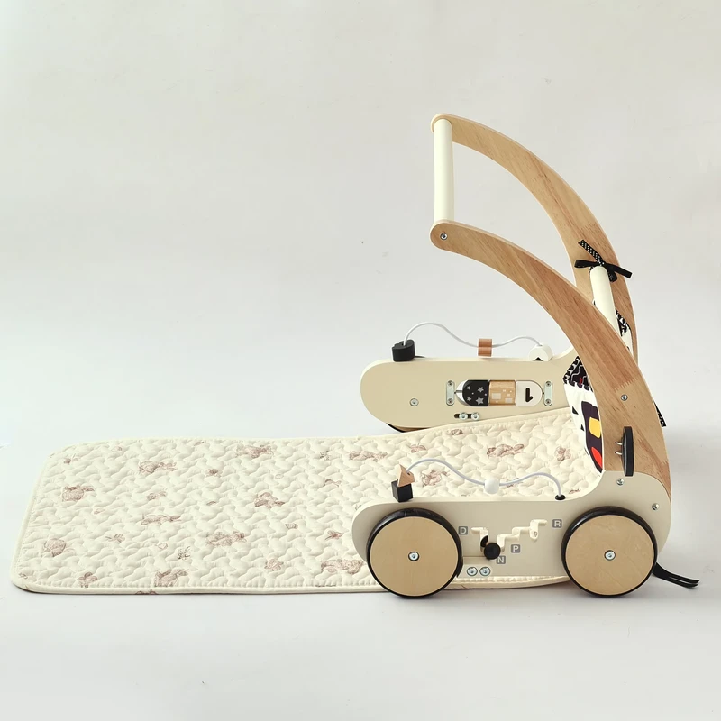 RTS Multifunctional Lightweight Wooden Stroller Fitness Walker Frame for Kids Suitable for Baby Walker Set