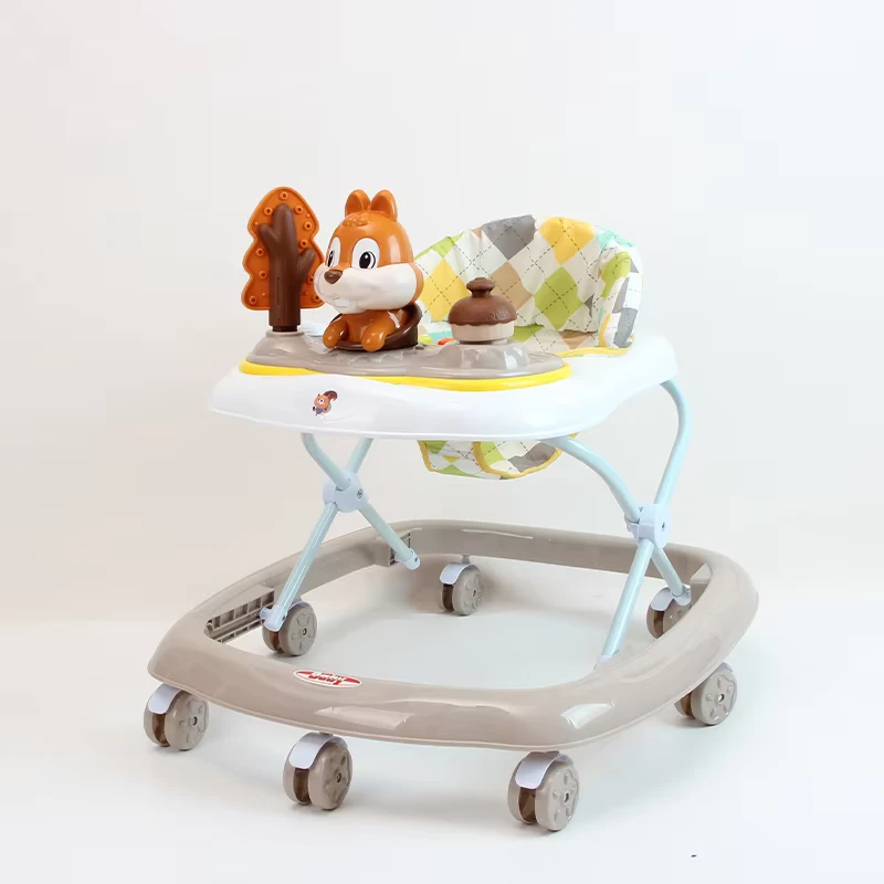 Ready Stock New Design Foldable Iron Frame Plastic Baby Walker Music Children 6 Months-3 Years