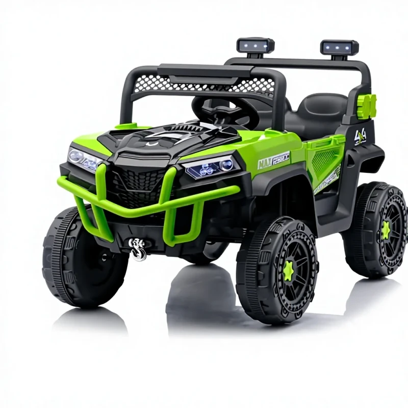 Rechargeable 12V Electric Children's UTV Toy 2 Seater Off-Road Plastic Ride-on Car with 4 Wheels for Kids to Drive