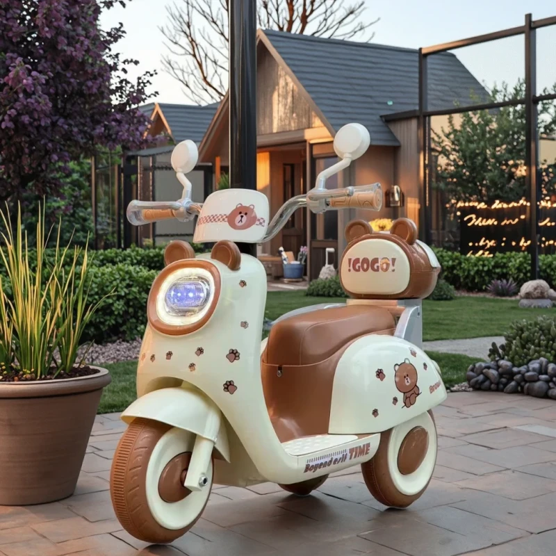 Rechargeable Battery Motorcycle Unisex Ride-On Electric Bike Plastic Toy for Kids Ages 2-4