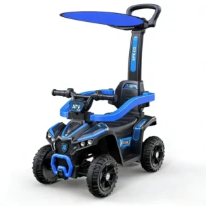 Rechargeable Four Wheel Electric Ride On Car for Children Secure Safety Protection Features Push Rod Toy Car