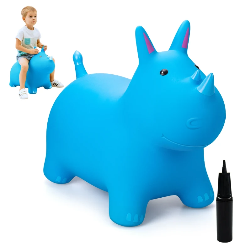 Recommended Ride on Bouncy Animal Toy Rhino Bouncy Animal Bounce Jumping Horse Play Toys