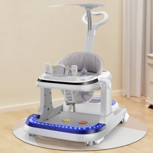 Remote Control Baby Electric Walker with O shaped Legs with Music Lights rolling Music Walker Stroller Toddler Walkers