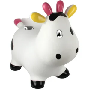 Ride on Animal Toy Milk Color Inflatable Hopper Cow for Kids