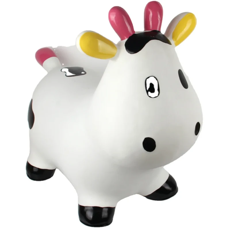 Ride on Animal Toy Milk Color Inflatable Hopper Cow for Kids