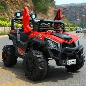 Ride on Car 12 Seater Red White Orange Toy with Music USB Charging Plastic Battery Powered Wheels for Kids Aged 2 9