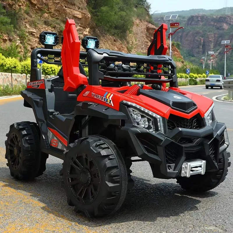 Ride on Car 12 Seater Red White Orange Toy with Music USB Charging Plastic Battery Powered Wheels for Kids Aged 2 9