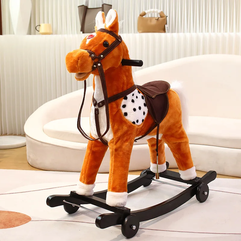Riding Animal Plush Stuffed Rocking Horse Toy for Kid Party Game