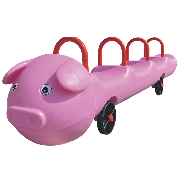 Rolling Molding Process Animal Shaped Plastic Children's Ride On Car Kindergarten Multi Person Toy Cooperation Kids Scooter