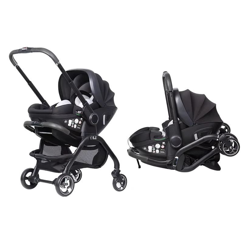 S366 3 in 1 Foldable Baby Car Seat Stroller Safety Certified Infant Travel System with Adjustable Backrest