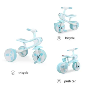 Safe Portable Kids Tricycle for Kids Flexible Folding With Seat 3 in 1 PP Wheels Adjustable Height Children Kick Foot Scooters