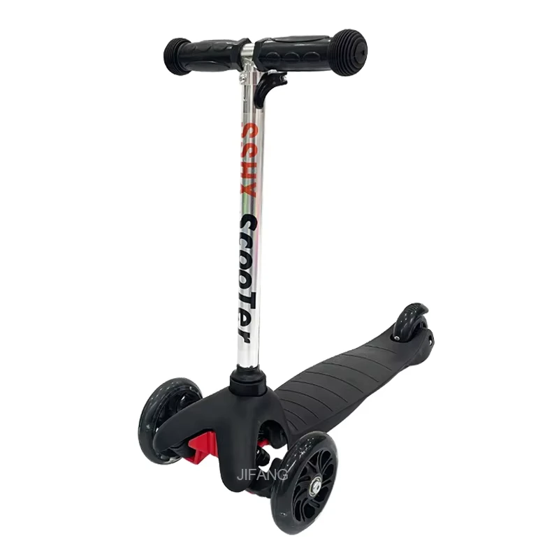 Scooter Kids PU LED Wheel Kick Toy Scooter Baby Adjustable Children Foot Scooter for 3-6 Year Kids