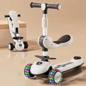 Scooter for Children 1-8 Years Old Boys and Girls with Pedal Plastic 3 Wheels Scooter Kids Can Ride on the Scooter