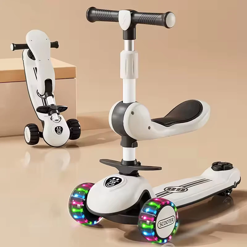 Scooter for Children 1-8 Years Old Boys and Girls with Pedal Plastic 3 Wheels Scooter Kids Can Ride on the Scooter
