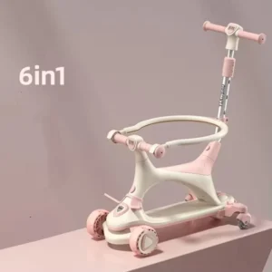 Scooter for Children Aged 1 3 6 to 12 Years Old 6 in 1 Baby Boys and Girls the Pedals Can Be Seated or Ridden