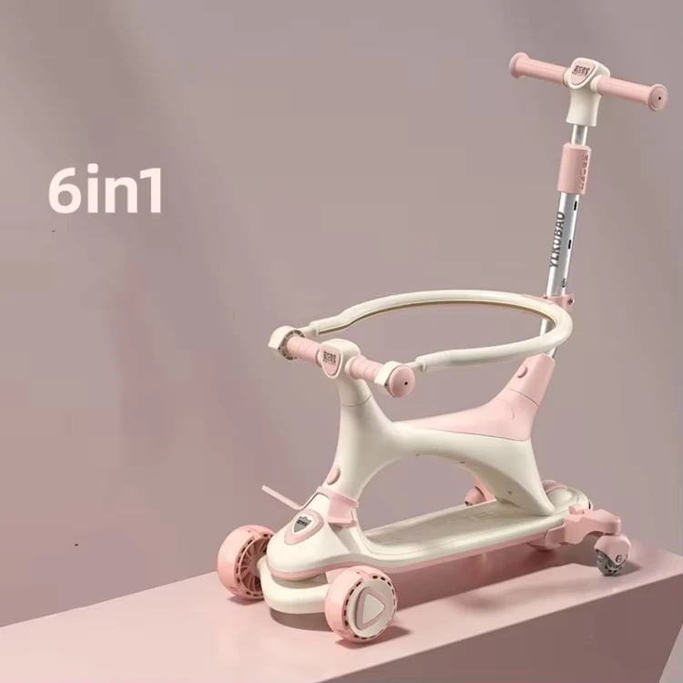 Scooter for Children Aged 1 3 6 to 12 Years Old 6 in 1 Baby Boys and Girls the Pedals Can Be Seated or Ridden