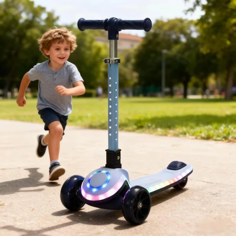 Scooter for Kids with Light-Up Wheels & Deck 3 Wheel Kick Scooter for Toddlers Girls Boys Kids Scooter