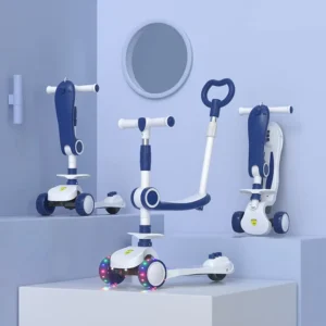 Scooters for Kids 2 Wheel Folding Kick Scooter for Girls Boys 3 Adjustable Height Light up Wheels for Children 3 to 14 Years