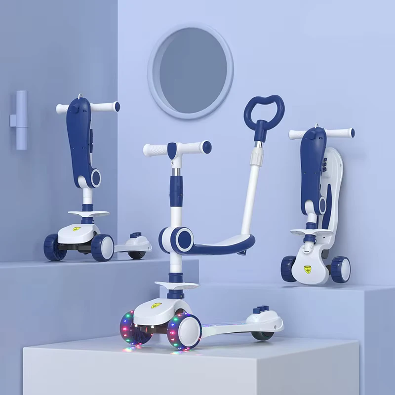 Scooters for Kids 2 Wheel Folding Kick Scooter for Girls Boys 3 Adjustable Height Light up Wheels for Children 3 to 14 Years