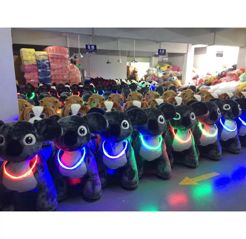 Shopping Mall Plush Motorized Battery Coin Operated Walking Electric Animal Ride Toy Ride on Toy Animals for Adults