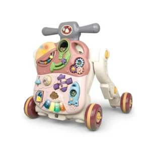 Simple Baby Strollers Walkers Light Walkers Music Tricycle Toy Push Helper Car Activity Baby Walker Toys Natural Color Box 4 pcs