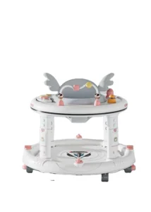 Simple Style Baby Walker with 8 Wheels Stainless Steel Frame Foldable Design for Tall Babies