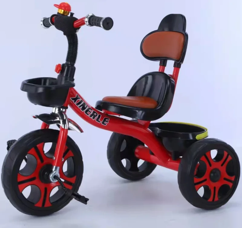 Small Kids 3 Wheel Metal Tricycle Child Ride on Toy Steel Fork 9 Speed Gears Pedal Brake 50kg