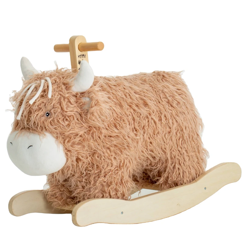 Small Kids Yak Shaped Chair Rocking Horse Kids Plush Toys Soft Toddler Toys