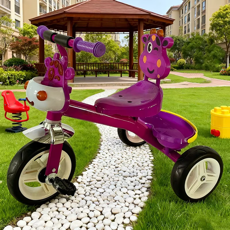 Solid Color Cute Style Steel Frame Children's Tricycle Suitable for Ages 2 5 Kids Simple and Easy to Learn