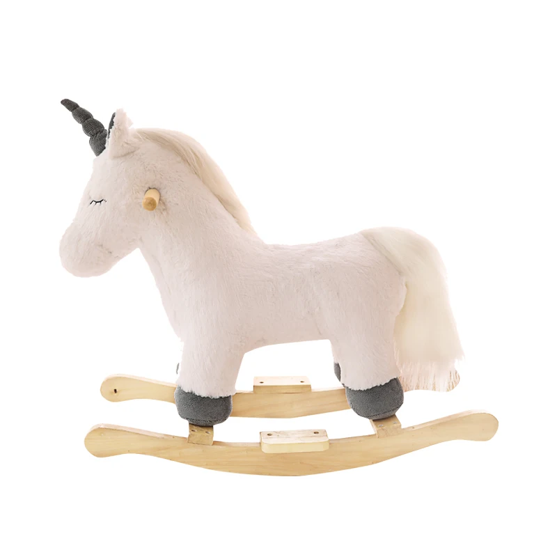 Solid Wood Toys Unicorn Rocking Horse Lovely Children's Rocking Horse Stable Children's Educational Toys