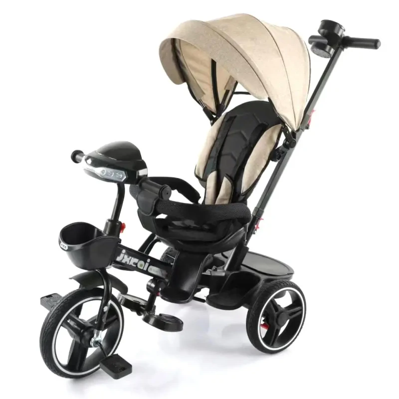 Special Tricycle Style with MP3 Music & Light Steel Frame 4 in 1 Kids Tricycle Three Wheels Reclining Chair Plastic Ages 1 4